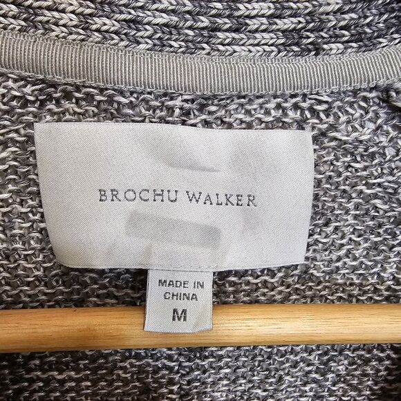 Brochu Walker Womens Linen Lace-Up Long Sleeve Pullover Sweater Gray Size M - Picture 7 of 8